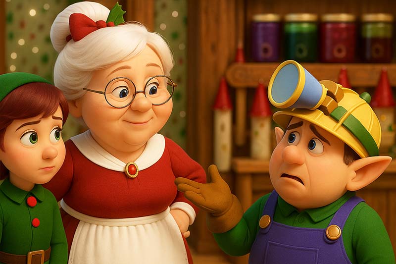 [Mrs. Claus Rallies the North Pole Elves]